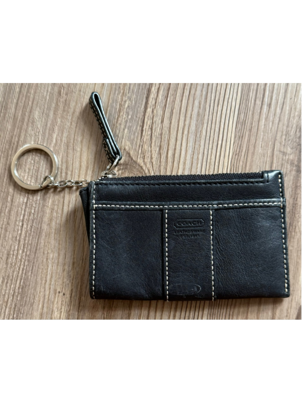 Vintage Coach Mini Skinny Black Leather Key/card Pouch